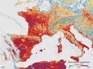 satellite visual of Europe during heatwave