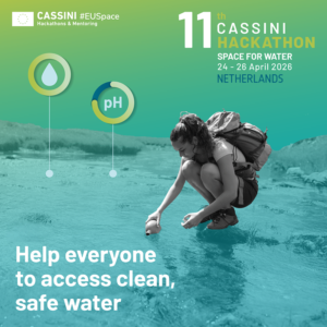 CASSINI hackathon promo visual with focus on water calling for participants