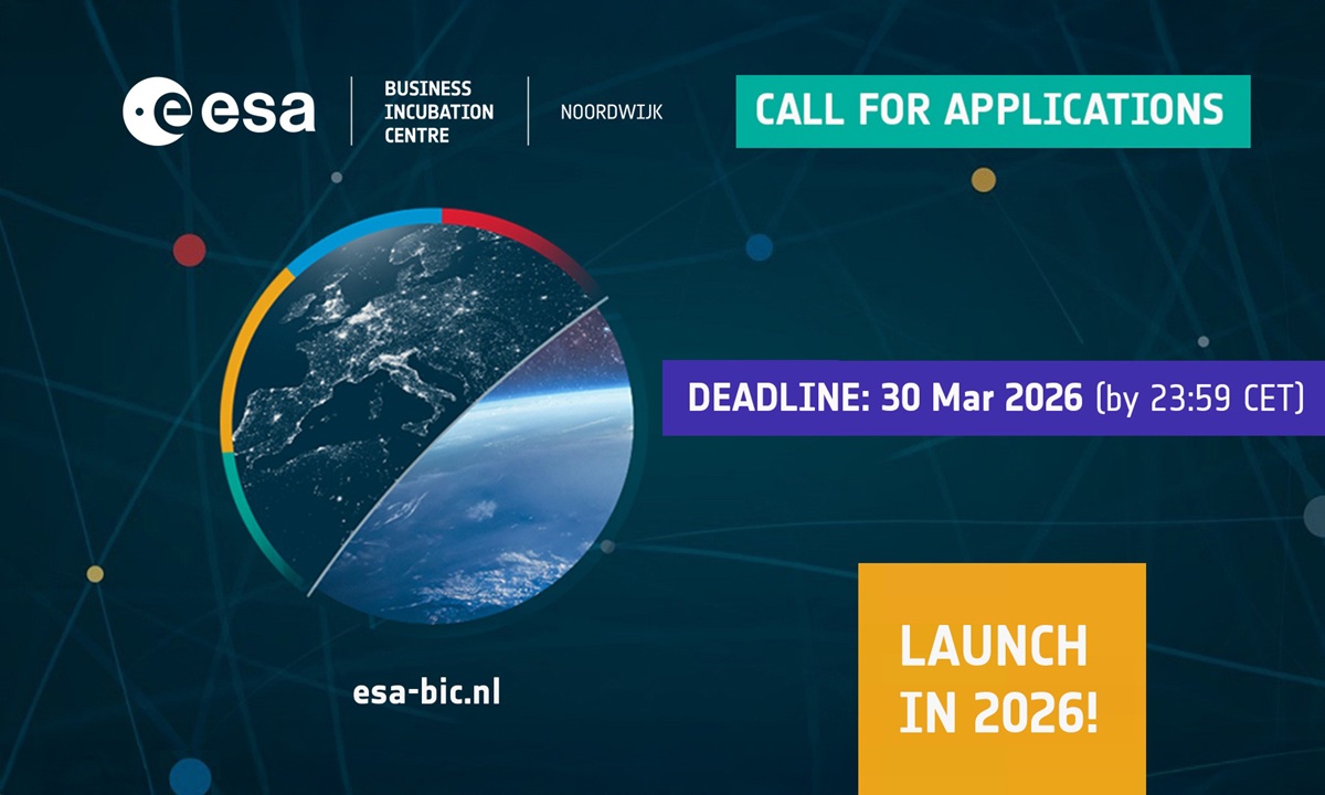 satellite view of Europe on ESA BIC Noordwijk call for applications visual