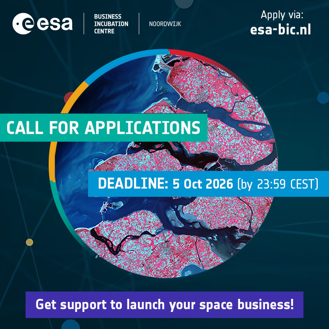 satellite view of Europe on ESA BIC Noordwijk call for applications visual