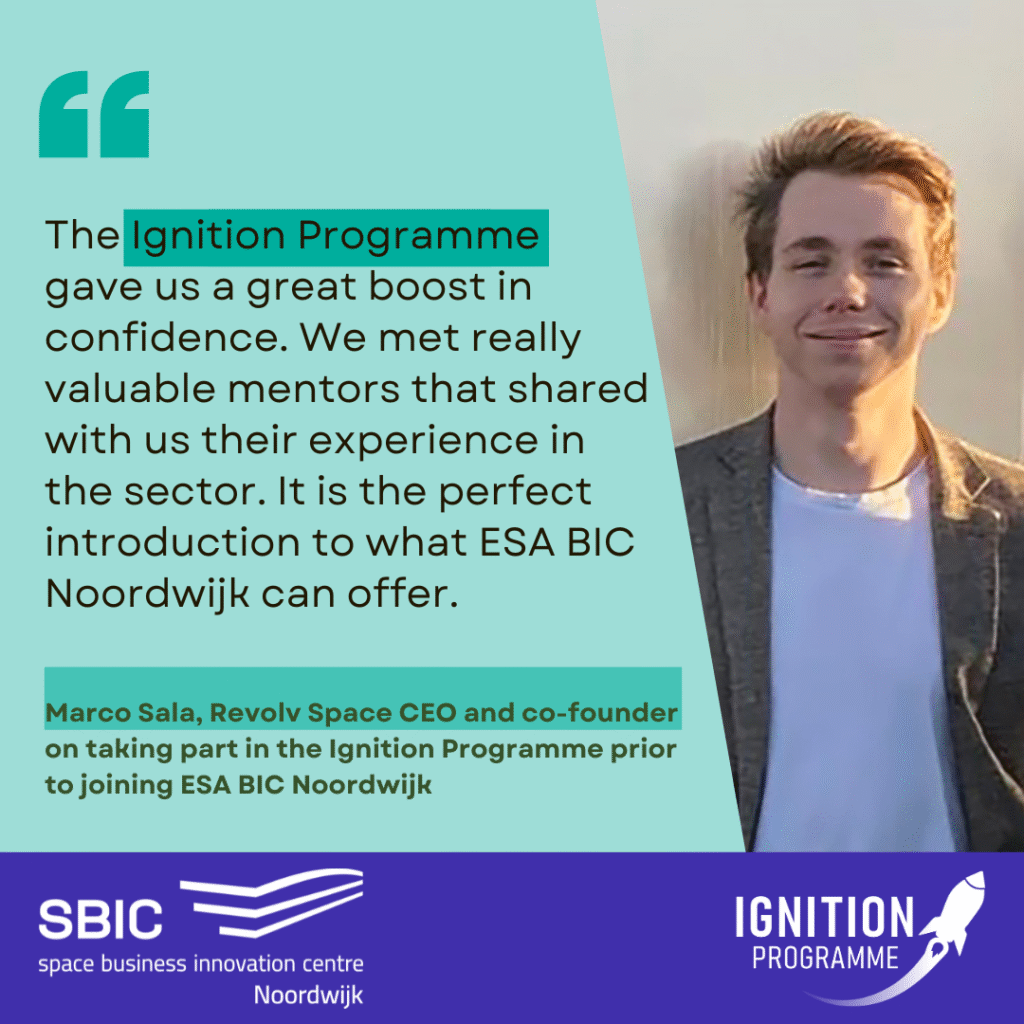 Ignition Programme quote banner with portrait shot of space business professional