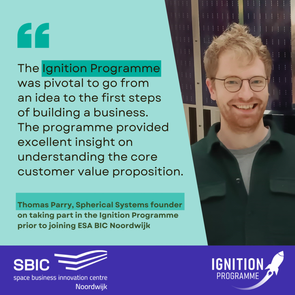 Ignition Programme quote banner with portrait shot of space business professional