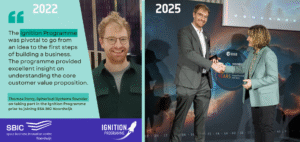 space business professionals from starting in 2022 to being on stage awarding trophy in 2025