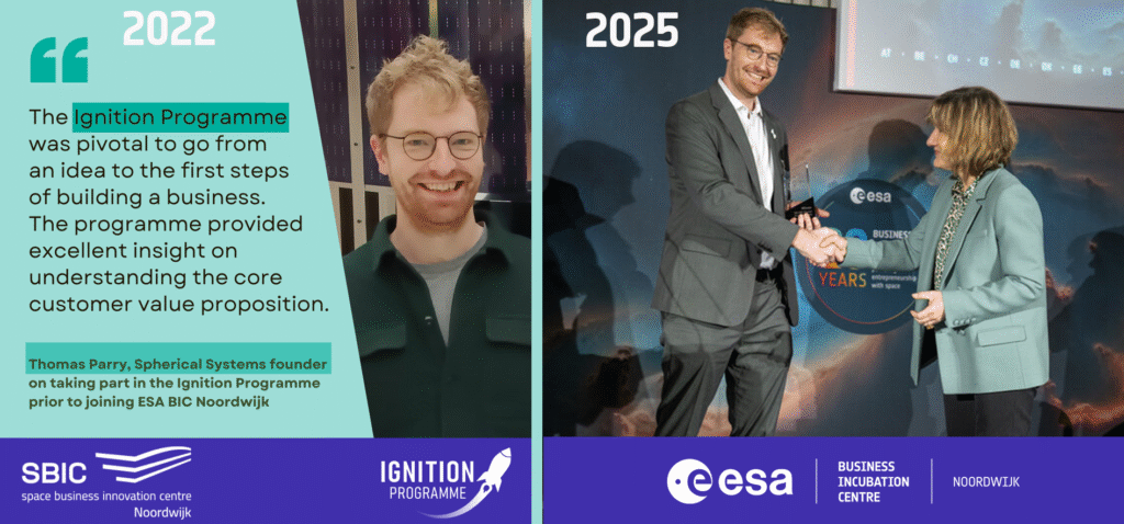 space business professionals from starting in 2022 to being on stage awarding trophy in 2025