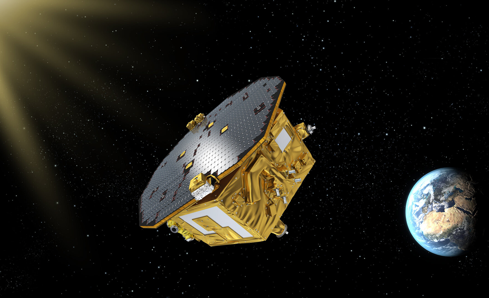 illustration of gravitational wave antenna in space