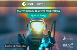 Illustration of light emitting from a spacesuit, to inspire entries for the 2023 ESA Technology Transfer Competition with the theme Space for Energy