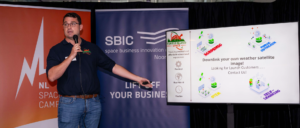 Entrepreneur presenting to the space business community at SBIC Noordwijk