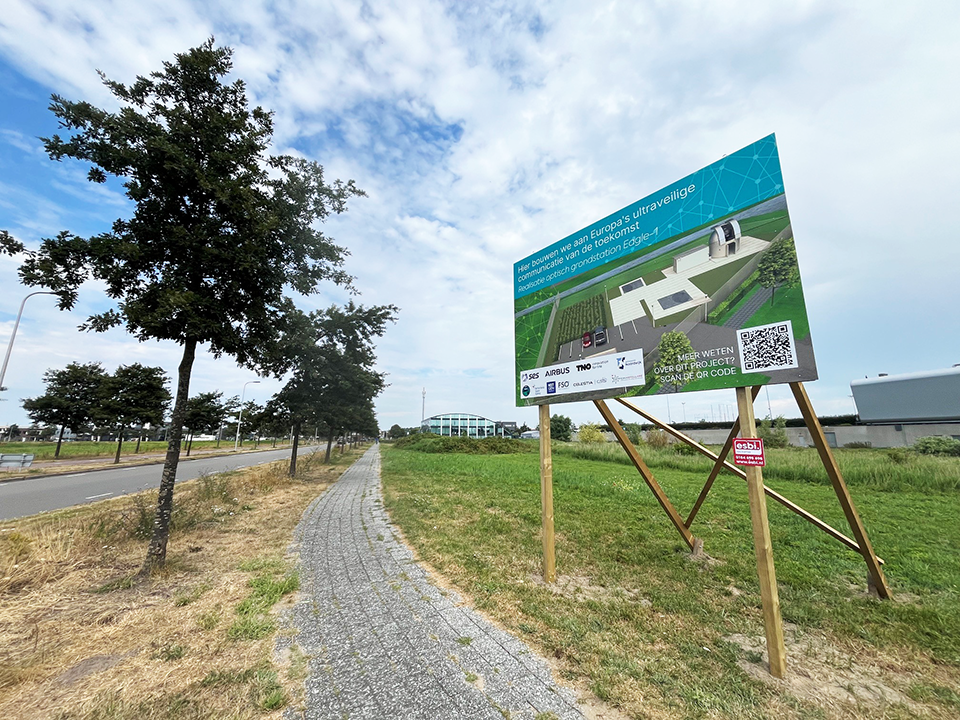 display board on the plot of the ground station