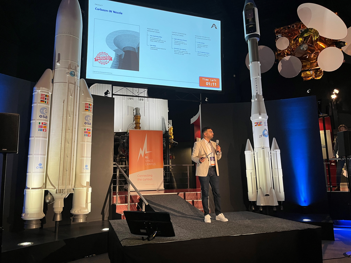 space business professional presenting at Space Expo 