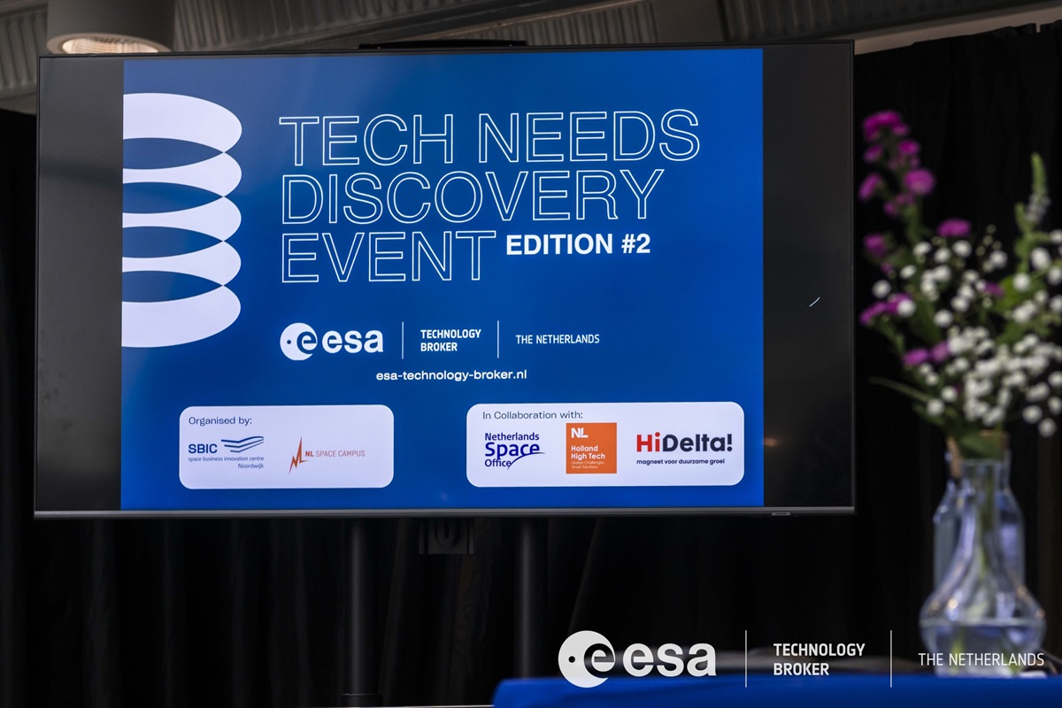 ESA broker Tech Needs Discovery event promo visual on stage