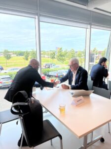 space and non-space business professionals during the matchmaking session