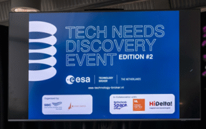 ESA broker Tech Needs Discovery event promo visual on stage