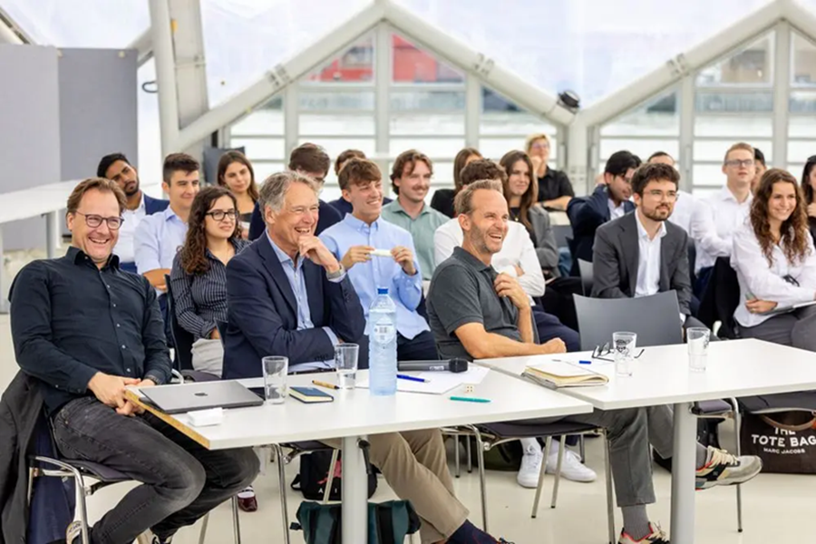 space and business professionals in presentation jury and audience