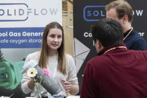 space business professionals in the atrium at SBIC Noordwijk