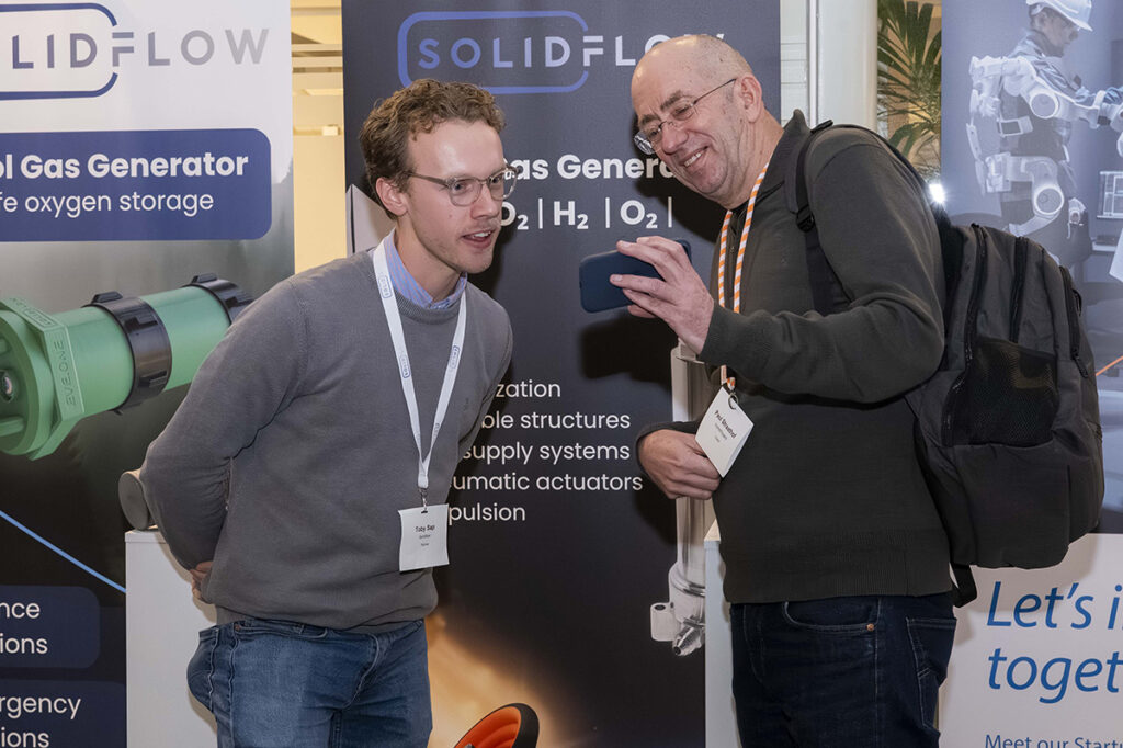 space business professionals in the atrium at SBIC Noordwijk