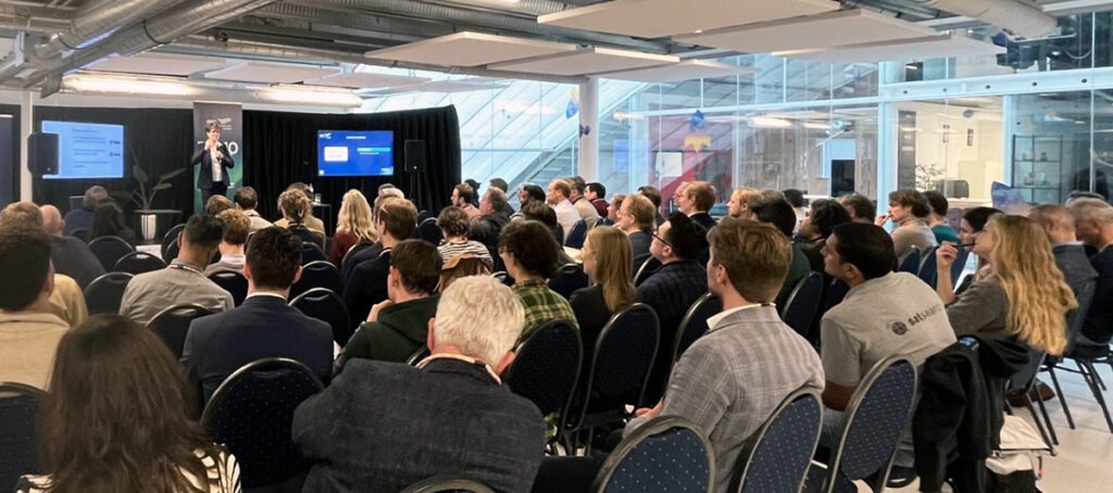 space business professional on stage at SBIC Noordwijk