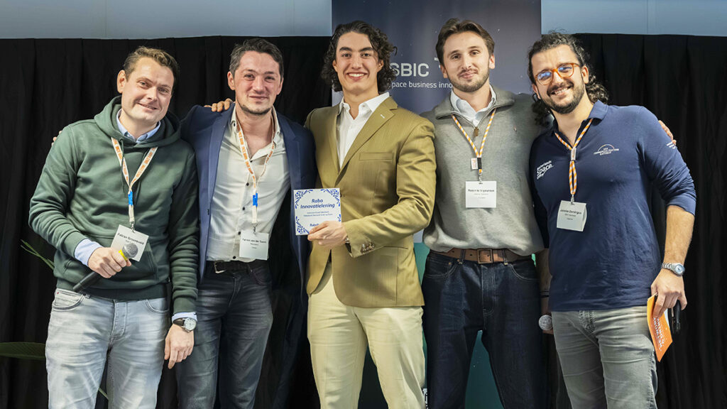 space business professional on stage at SBIC Noordwijk