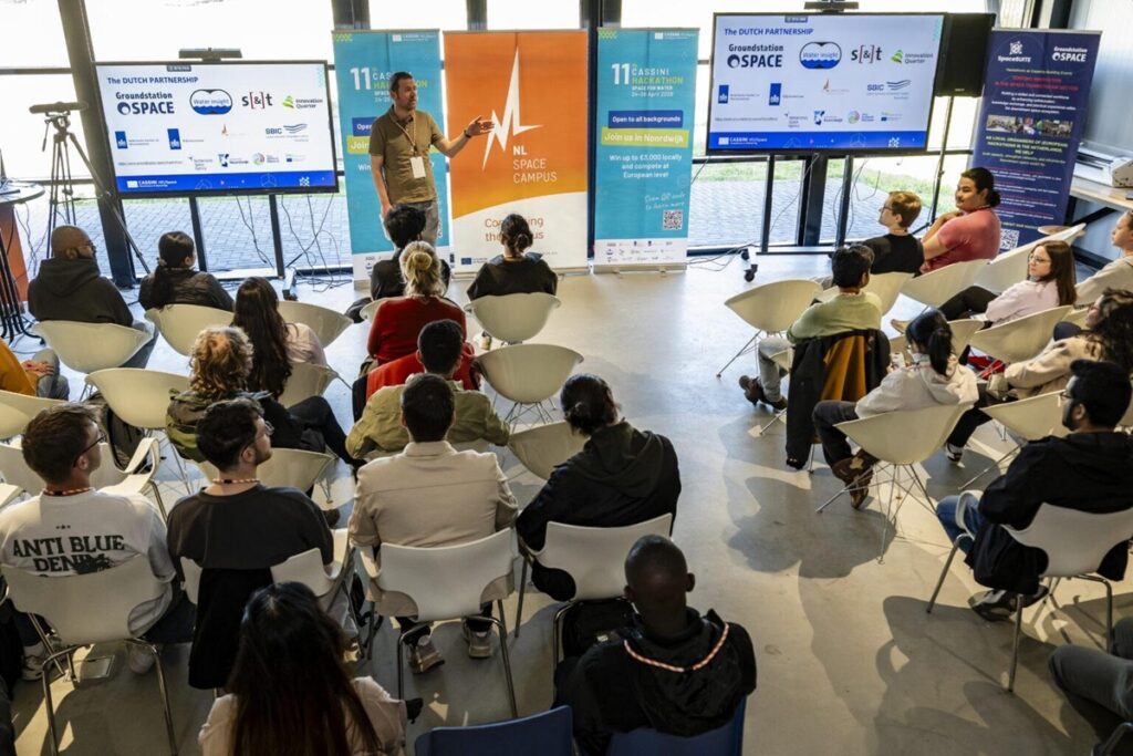 CASSINI hackathon participants during a presentation at the CometLab venue