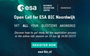 blue-green starry sky on visual for ESA BIC Noordwijk open call for applications
