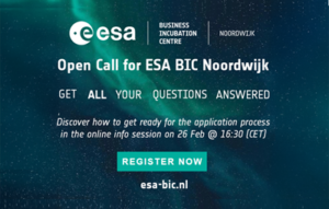 blue-green starry sky on visual for ESA BIC Noordwijk open call for applications