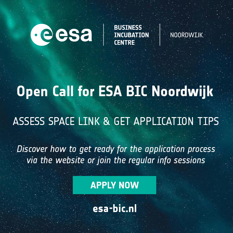 blue-green starry sky on visual for ESA BIC Noordwijk open call for applications