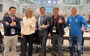 space business professionals in meeting space at Paris HQ of the European Space Agency
