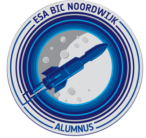 rocket ship on alumnus patch for ESA BIC Noordwijk