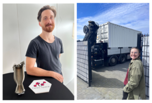 space business entrepreneurs with protrotype and delivery of testing facility for hydrogen peroxide storage at SBIC Noordwijk