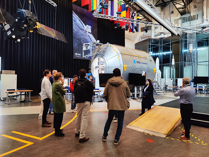 group shot during presentation on ESA ESTEC tour