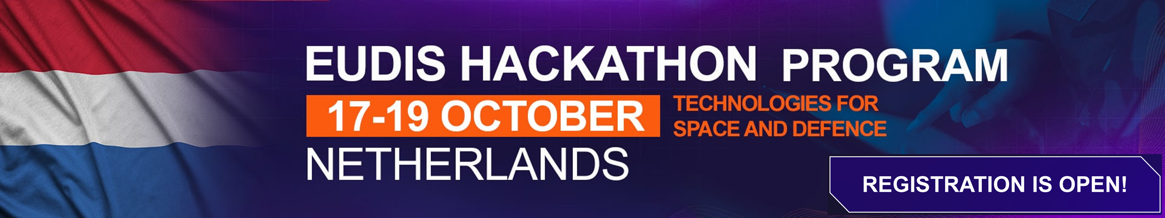 EUDIS hackathon promo visual calling for participants to strengthen defence innovation