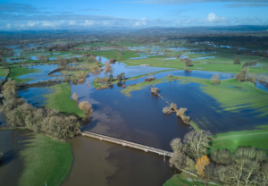 river flooding in the English countryside
