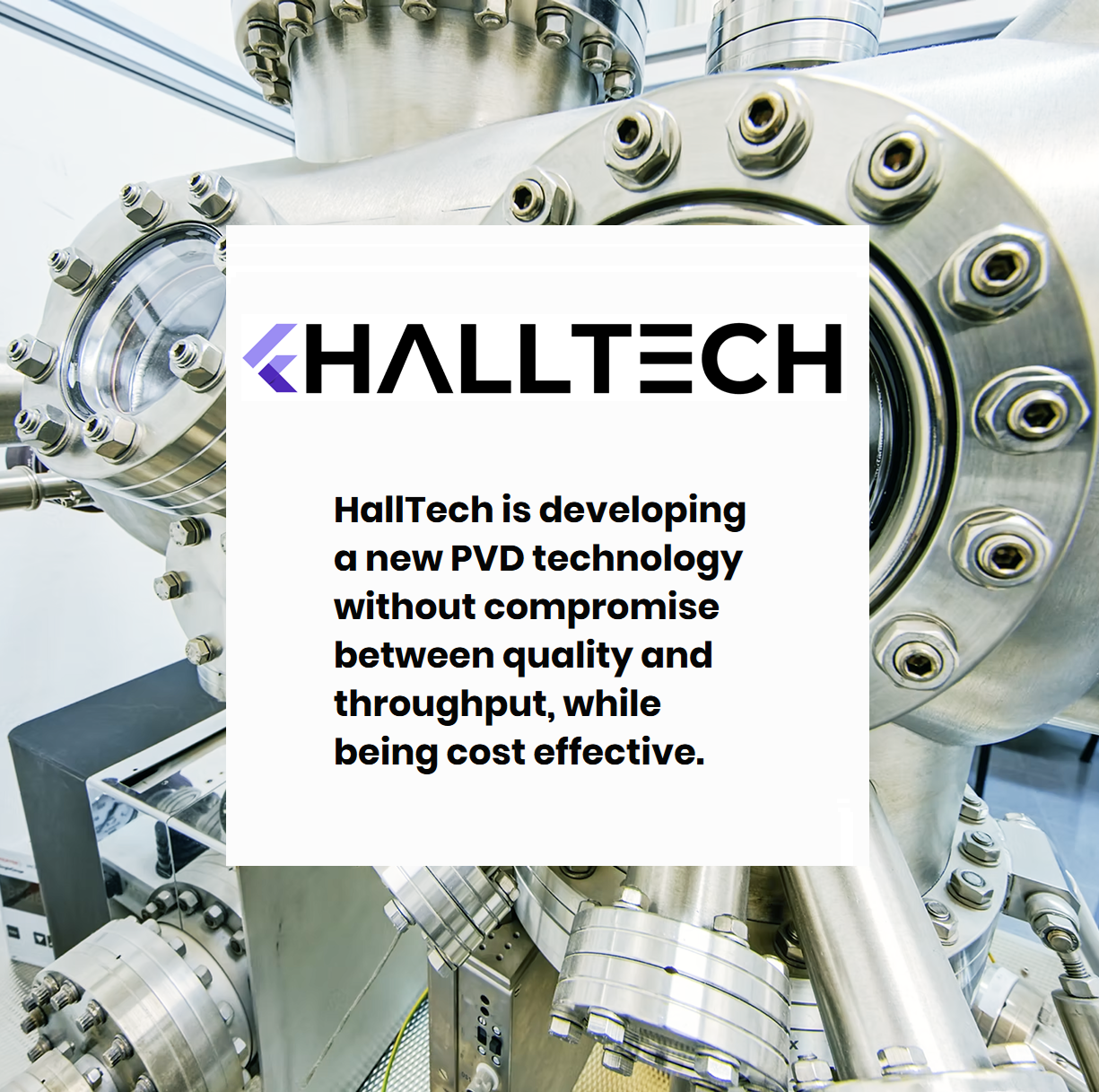 hardware for physical vapour deposition from HallTech website screenshot