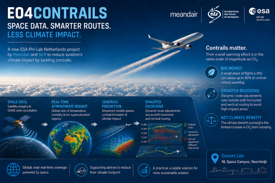 illustration of aeroplane with contrails above the clouds