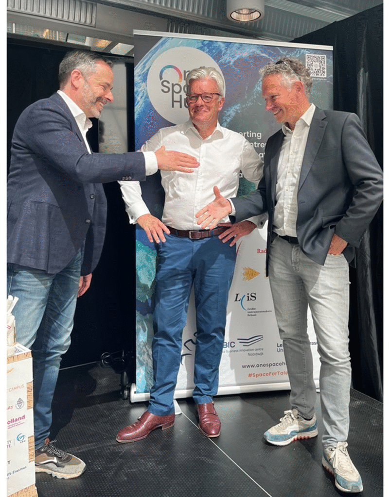 space business professionals on stage at SBIC Noordwijk