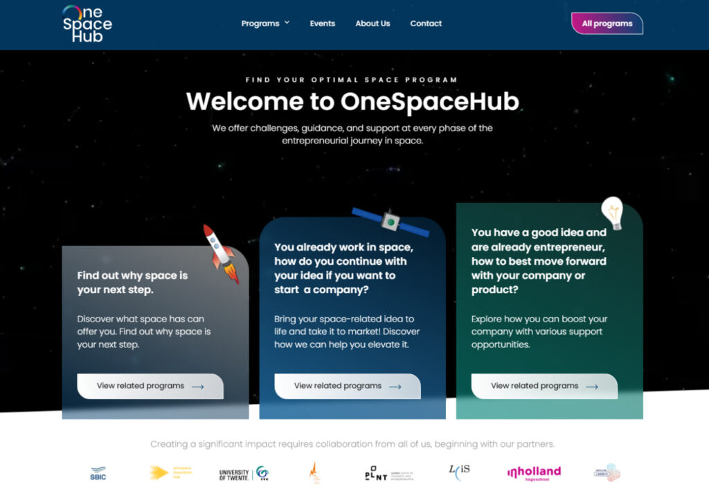 OneSpaceHub website screenshot