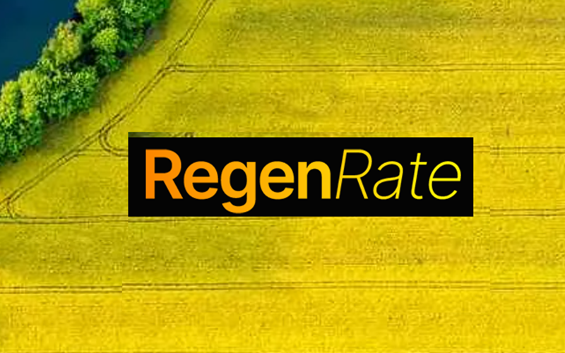 yellow crop in field with RegenRate logo overlaid