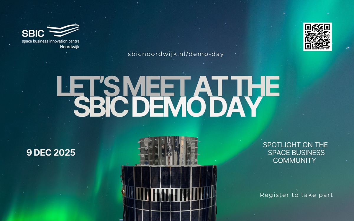 blue-green sky over SBIC Noordwijk satellite on promo for Demo Day 2025