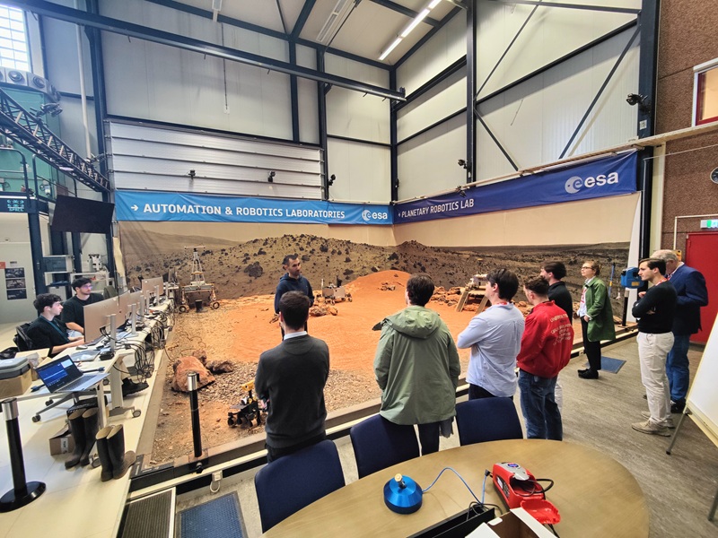 space business professionals on labs tour of ESA ESTEC