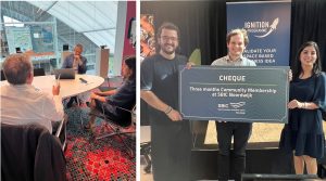 space and business professionals during pitch competition judging for pre-incubation programme at SBIC Noordwijk