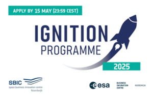rocket launching in Ignition Programme logo highlighting call for applications 2025
