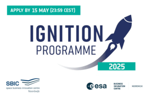 rocket launching in Ignition Programme logo highlighting call for applications 2025
