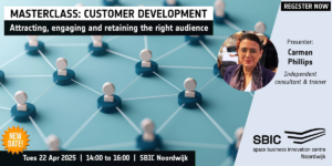 customer development event promo banner with headshot of presenter