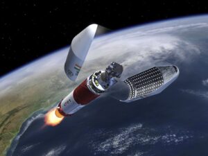 illustration of satellite separation in space