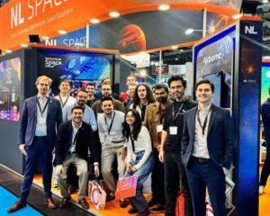 space business professionals at trade fair
