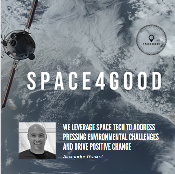 satellite for Earth observation on visual highlighting Space4Good’s geospatial expertise for social and environmental impact