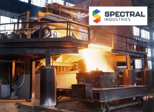 production manufacturing facility with Spectral Industries logo