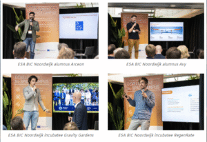 space business professionals on stage at SBIC Noordwijk