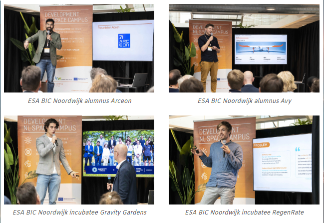 space business professionals on stage at SBIC Noordwijk