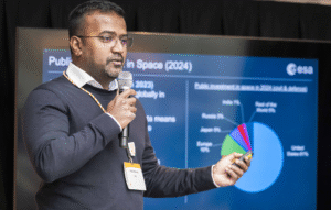 space business professional on stage at SBIC Noordwijk