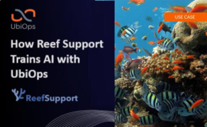 UbiOps case study banner with coral reef and colourful fish